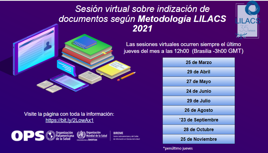 Abierta la inscripción para Sesión virtual sobre indización LILACS 2021