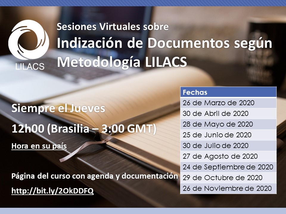 Sesión virtual sobre Indización de documentos según Metodología LILACS (2020)
