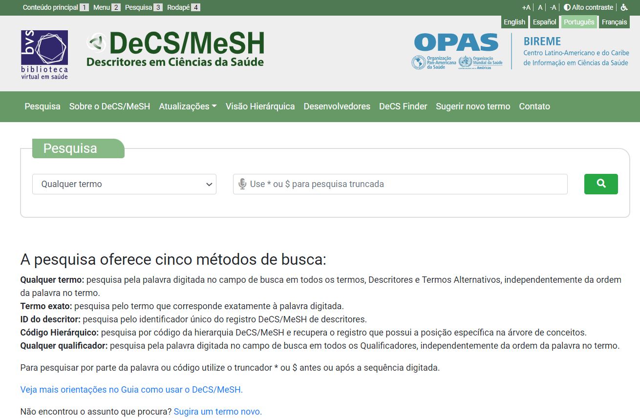 Portal do DeCS/MeSH